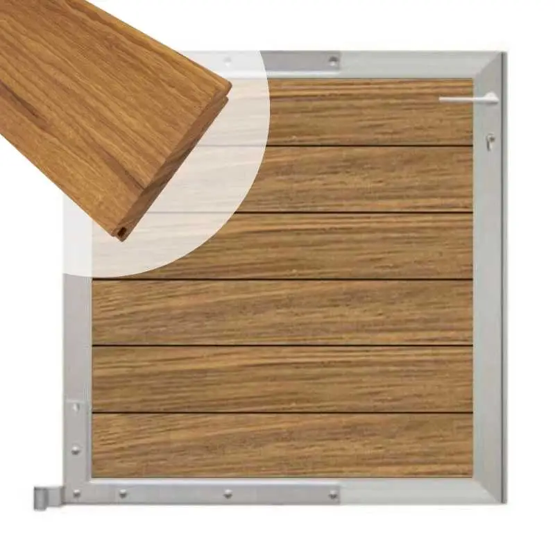 Alleen Vandaag Tuinpoort aluminium blank frame Mix & Match - hardhout Thermo Fraké (90 x 90 cm)