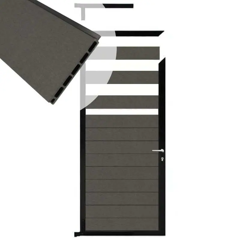 Direct Beschikbaar Tuindeur aluminium zwart frame Mix & Match - composiet antraciet (90 x 180 cm)