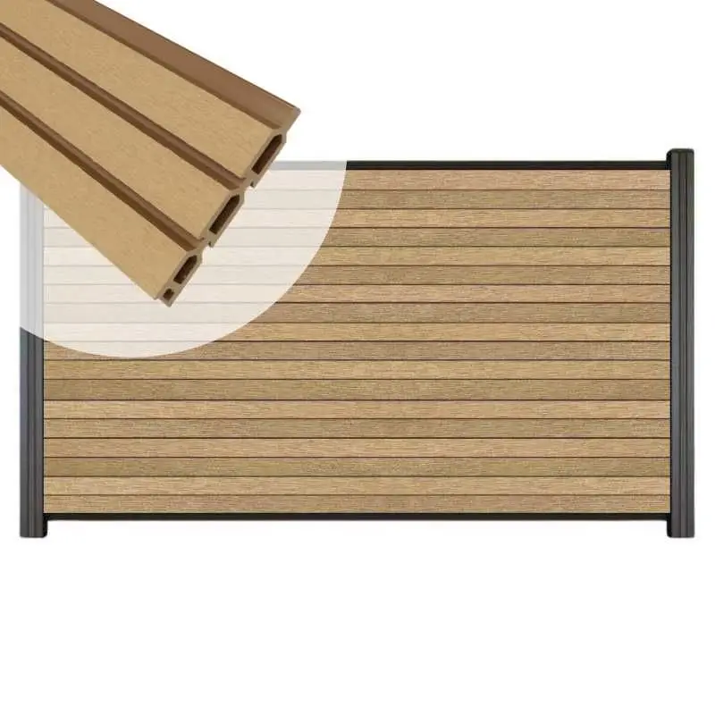 Hete Deal Zelfbouw schutting composiet Rhombus Triple teak - antraciet alu accessoires (180 x 90 cm)