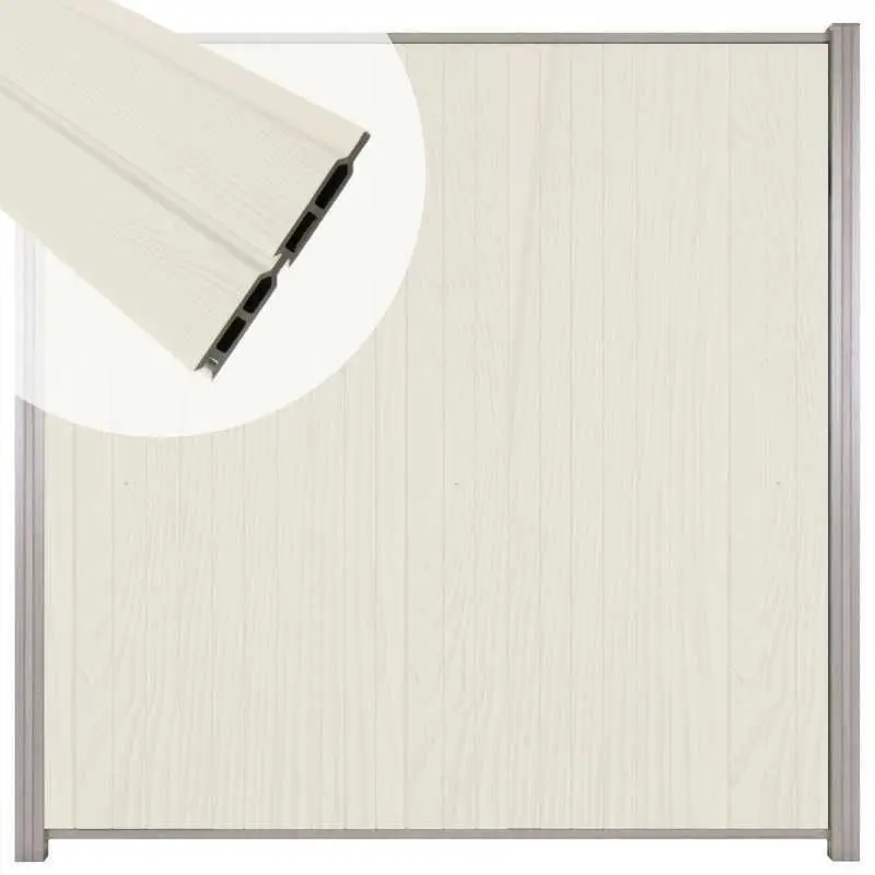 Direct Verzonden Zelfbouw schutting verticaal Rhombus Double wit - blank alu accessoires (170 x 180 cm)