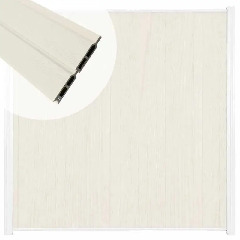 Zelfbouw schutting verticaal Rhombus Double wit - wit alu accessoires (170 x 180 cm) Flitsaanbieding