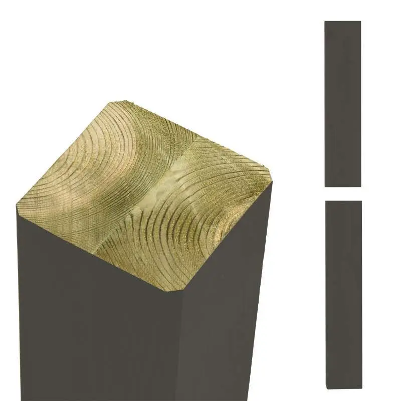 Tuinpaal vuren 9 x 9 cm ombergrijs ongepunt geschaafd Dagaanbieding