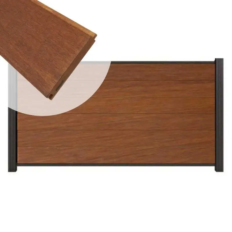 Beste Prijs Zelfbouw schutting hardhout Mix & Match Bamboe - antraciet alu accessoires (180 x 90 cm)