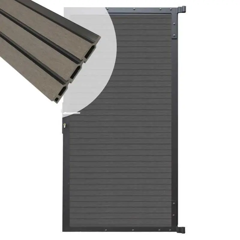 Beperkt Aanbod Tuindeur aluminium antraciet frame Rhombus Triple - composiet rock grey (90 x 200 cm)
