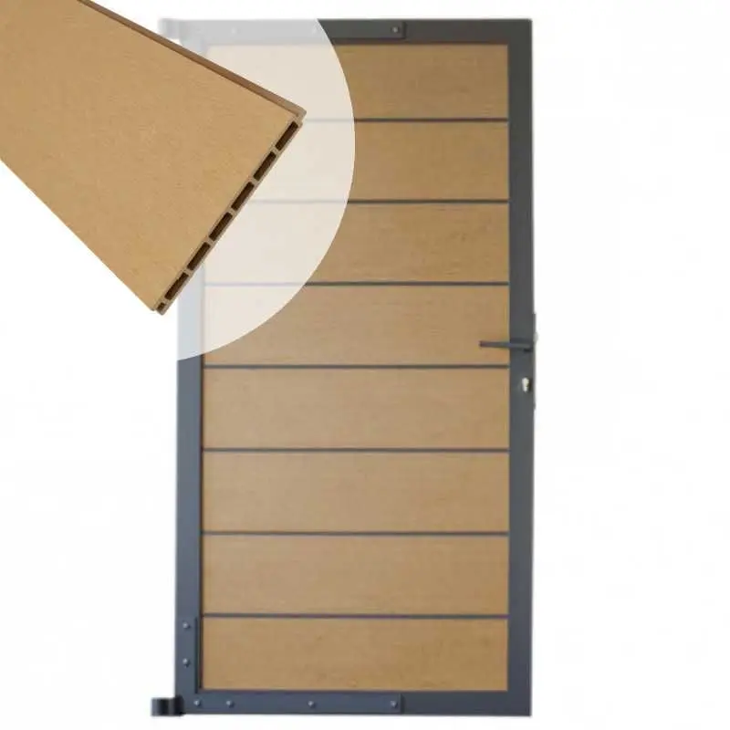 Voordeelprijs Tuindeur aluminium antraciet frame Modular - composiet teak (90 x 180 cm)