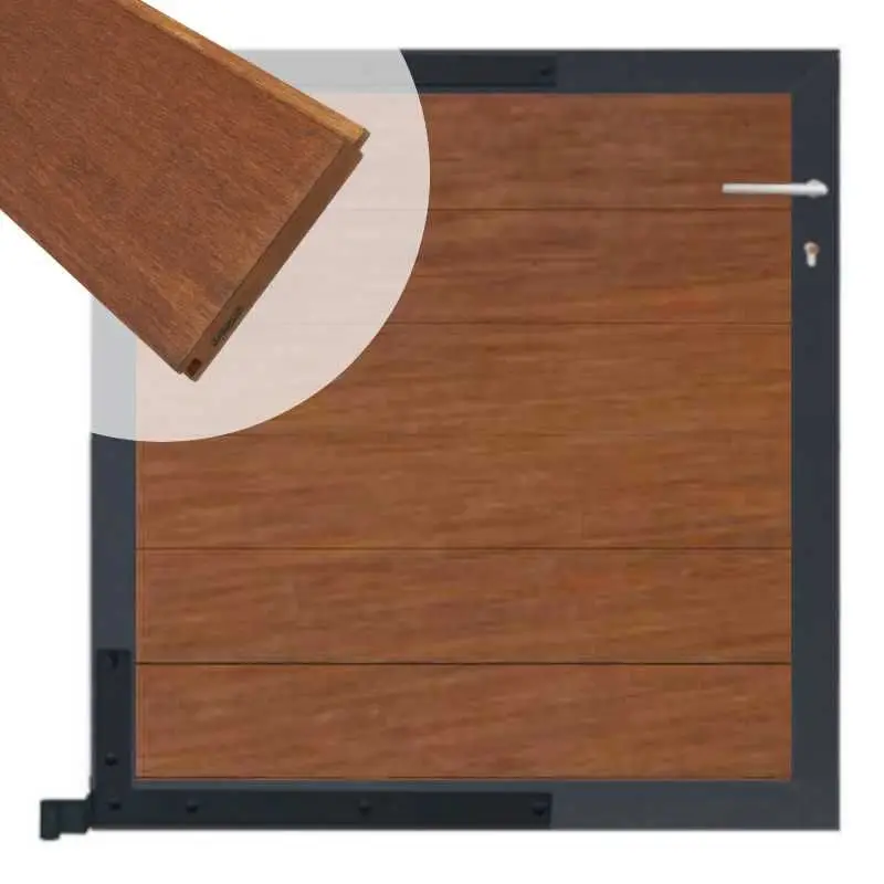 Bestel Nu Tuinpoort aluminium antraciet frame Mix & Match - hardhout Bamboe (90 x 90 cm)