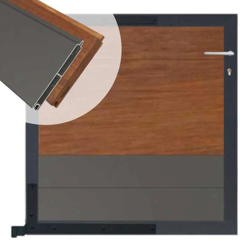 Tuinpoort aluminium antraciet frame Mix & Match - hardhout Bamboe / alu antraciet (90 x 90 cm) Dagaanbieding