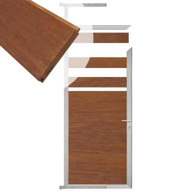 Speciale Aanbieding Tuindeur aluminium blank frame Mix & Match - hardhout Bamboe (90 x 180 cm)