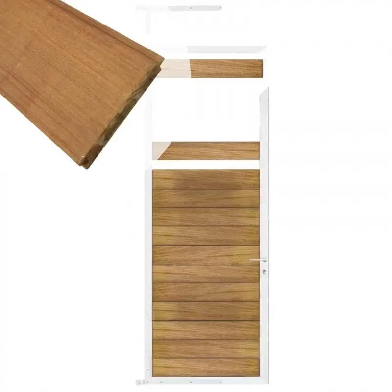 Flitsaanbieding Tuindeur aluminium wit frame Mix & Match - hardhout Ipé (90 x 200 cm)