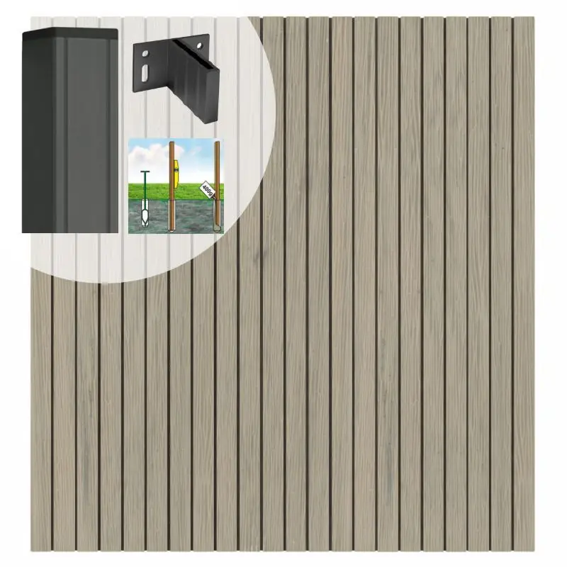 Schutting set composiet co-extrusie Stripes Naturel Grey (9,41 meter) Direct Beschikbaar