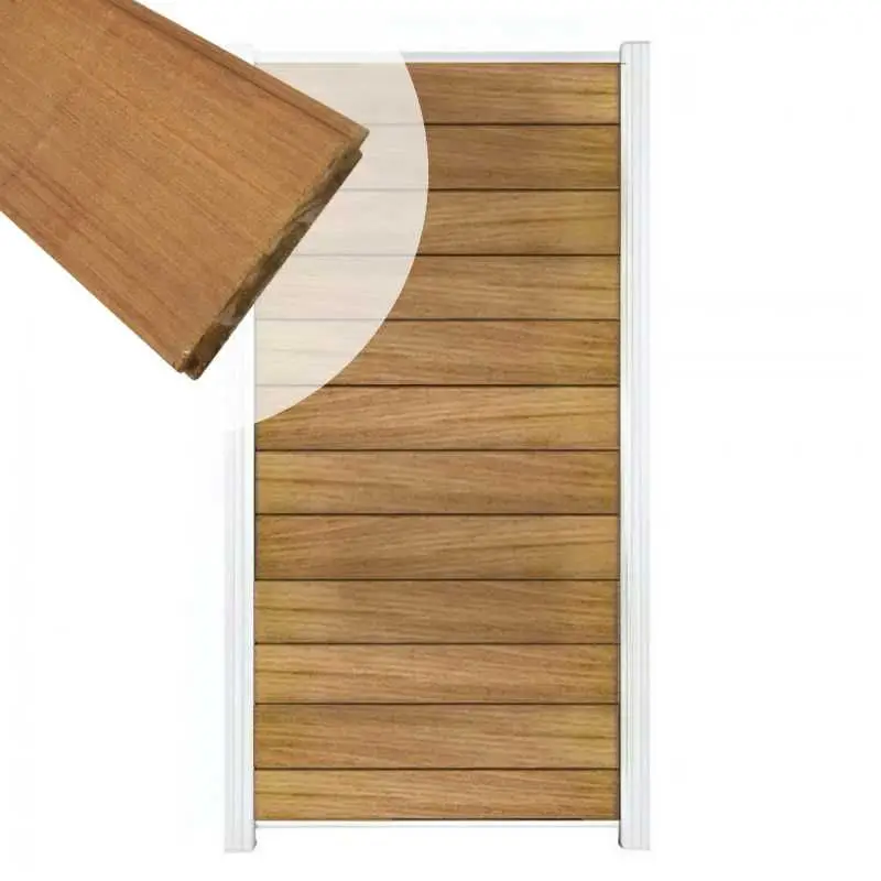 Gecertificeerd Zelfbouw schutting hardhout Mix & Match Ipé - wit alu accessoires (90 x 180 cm)