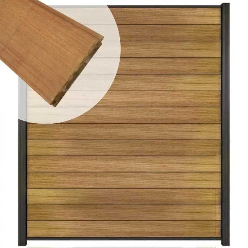 Weekendaanbieding Zelfbouw schutting hardhout Mix & Match Ipé - antraciet alu accessoires (180 x 200 cm)