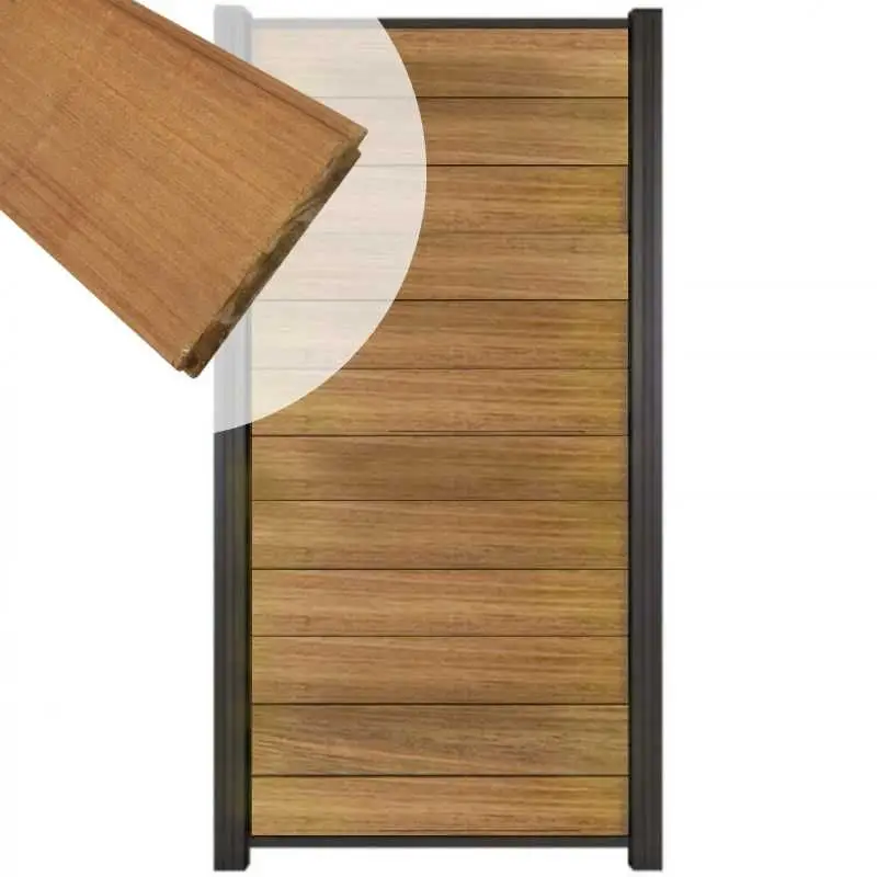 Zelfbouw schutting hardhout Mix & Match Ipé - antraciet alu accessoires (90 x 180 cm) Flitsaanbieding