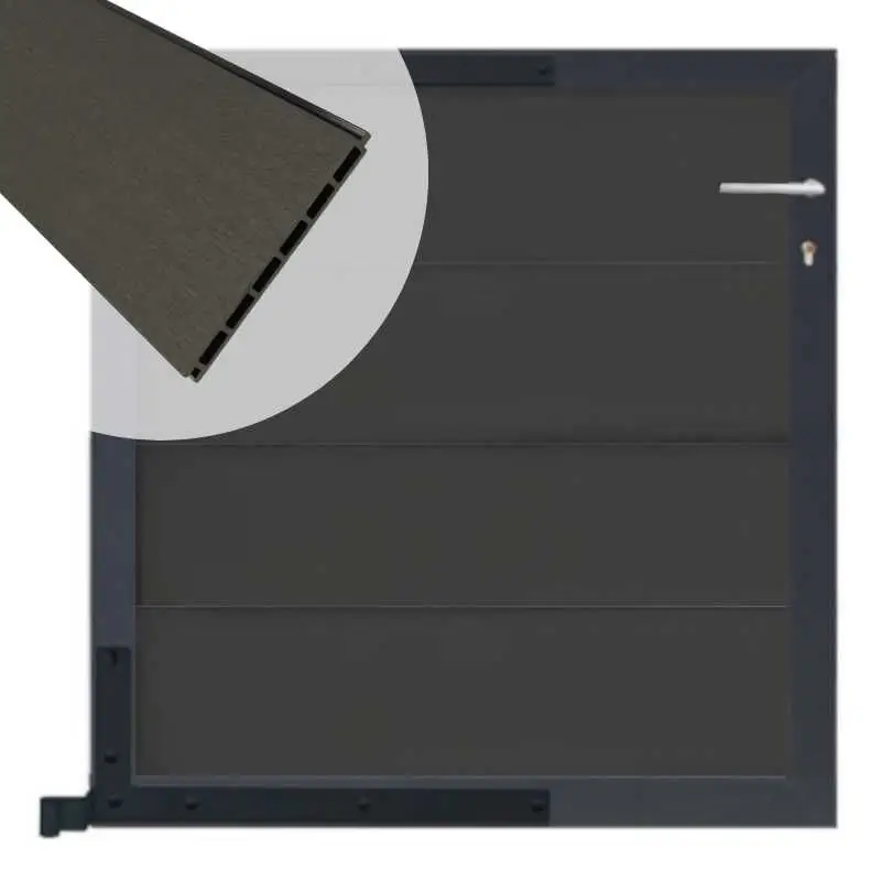 Op = Op Tuinpoort aluminium antraciet frame Modular - composiet antraciet (90 x 90 cm)