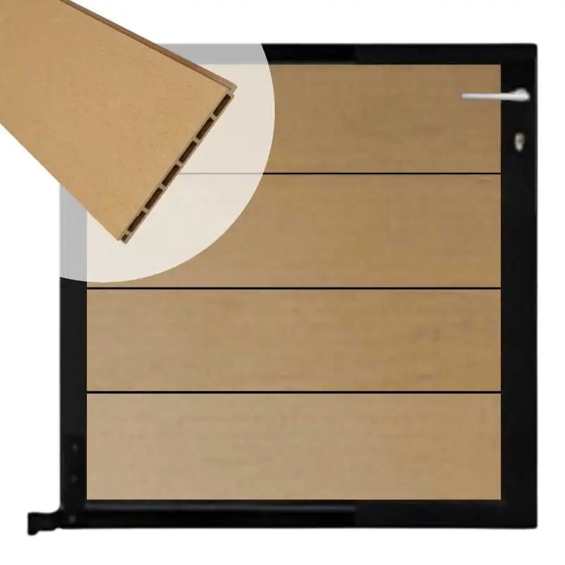 Speciale Aanbieding Tuinpoort aluminium zwart frame Modular - composiet teak (90 x 90 cm)