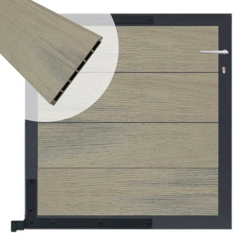 Tijdelijk Beschikbaar Tuinpoort aluminium antraciet frame Modular - composiet co-ex grijs (90 x 90 cm)