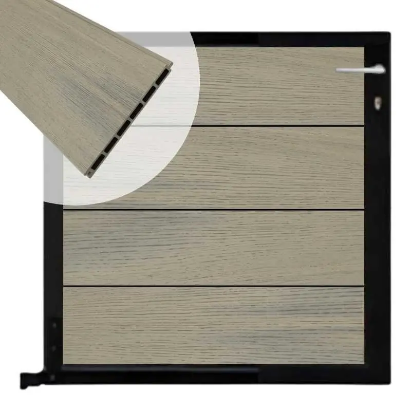 Betrouwbaar Tuinpoort aluminium zwart frame Modular - composiet co-ex grijs (90 x 90 cm)