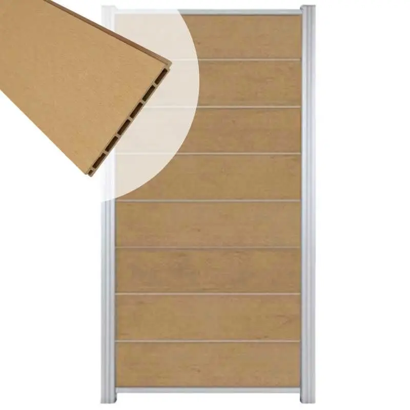 Zelfbouw schutting composiet Modular teak - blank alu accessoires (90 x 180 cm) Gereduceerde Prijs