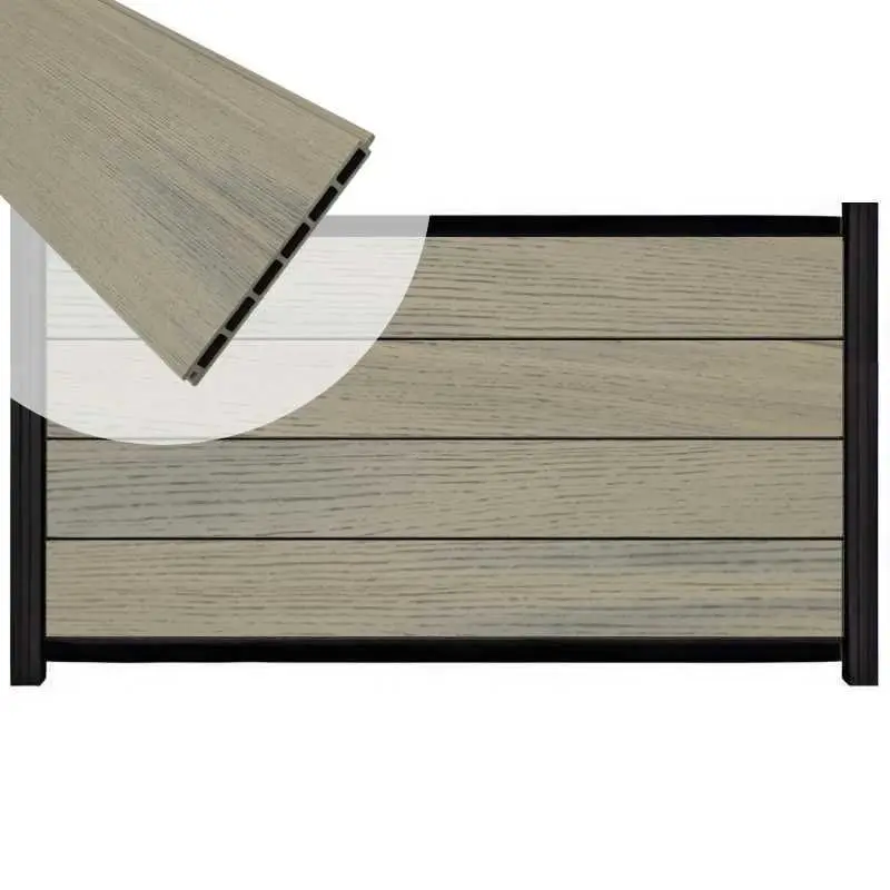 Lage Prijs Zelfbouw schutting composiet Modular co-ex grijs - zwart alu accessoires (180 x 97 cm)