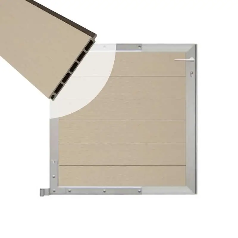 Actieprijs Tuinpoort composiet Garda beige met blank alu kader (90 x 90cm)