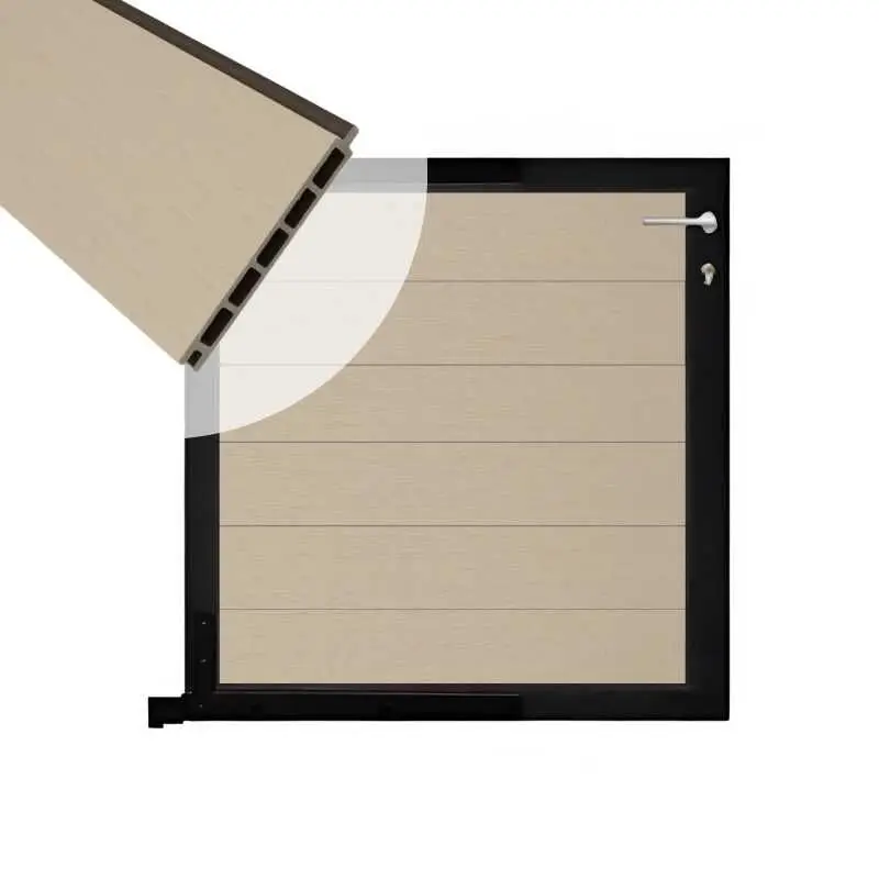 Tuinpoort composiet Garda beige met zwart alu kader (90 x 90cm) Koopje