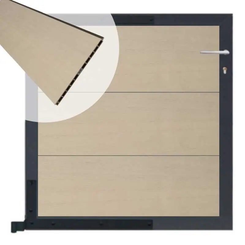 Goedkoop Tuinpoort composiet Como beige met antraciet alu kader (90 x 90 cm)