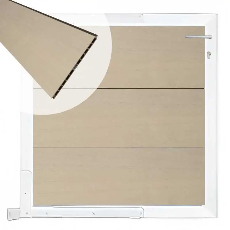Must-Have Tuinpoort composiet Como beige met wit alu kader (90 x 90 cm)