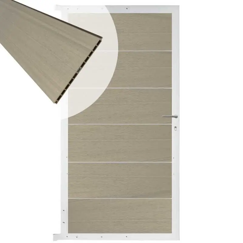 Direct Verzonden Tuindeur composiet Como vergrijsd bruin met wit alu kader (90 x 180 cm)