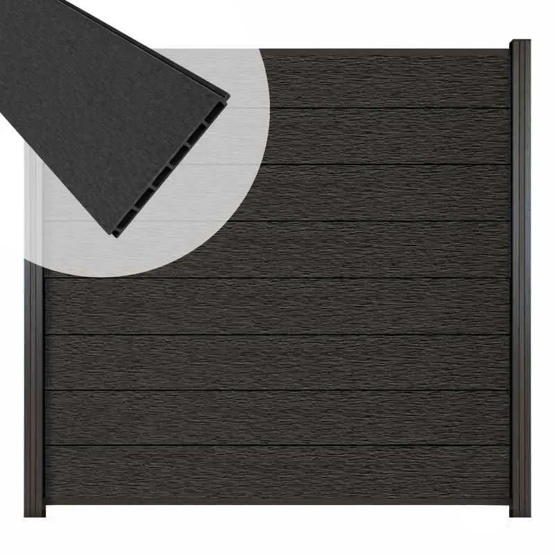 Beperkt Aanbod Zelfbouw schutting composiet Modular co-ex antraciet met antraciet profielen (180 x 180 cm)