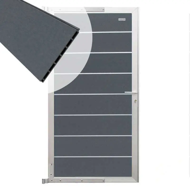 Nieuw Tuindeur composiet Modular rock grey met blank aluminium frame compleet (90 x 174 cm)