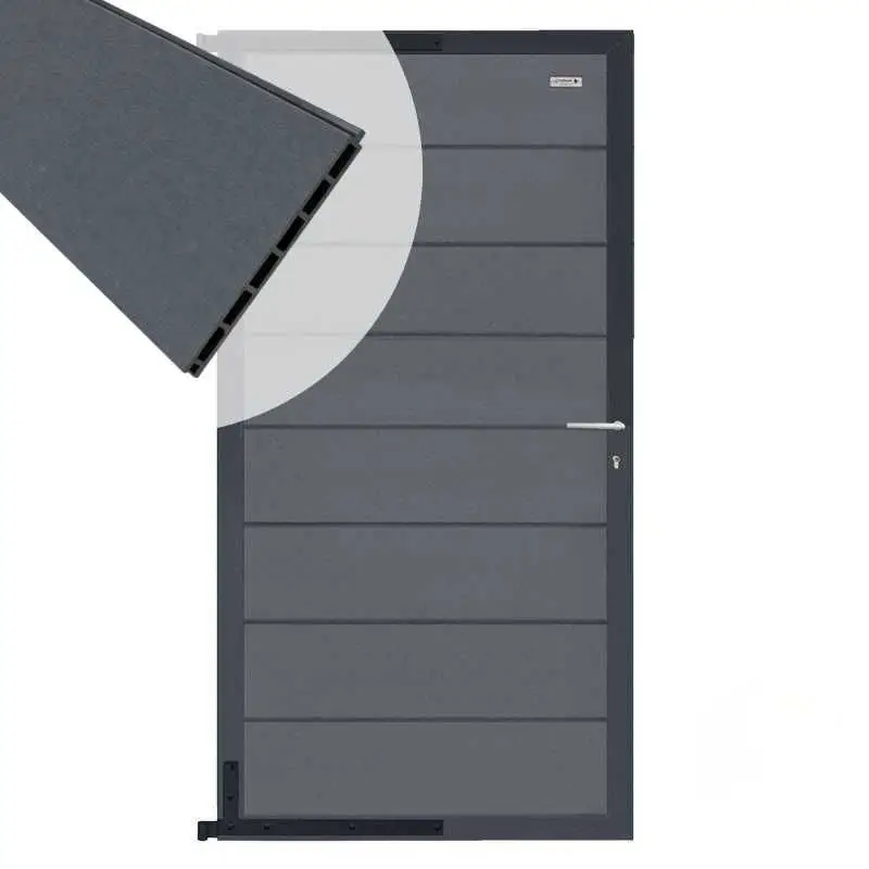 Op = Op Tuindeur composiet Modular rock grey met antraciet aluminium frame compleet (90 x 180 cm)