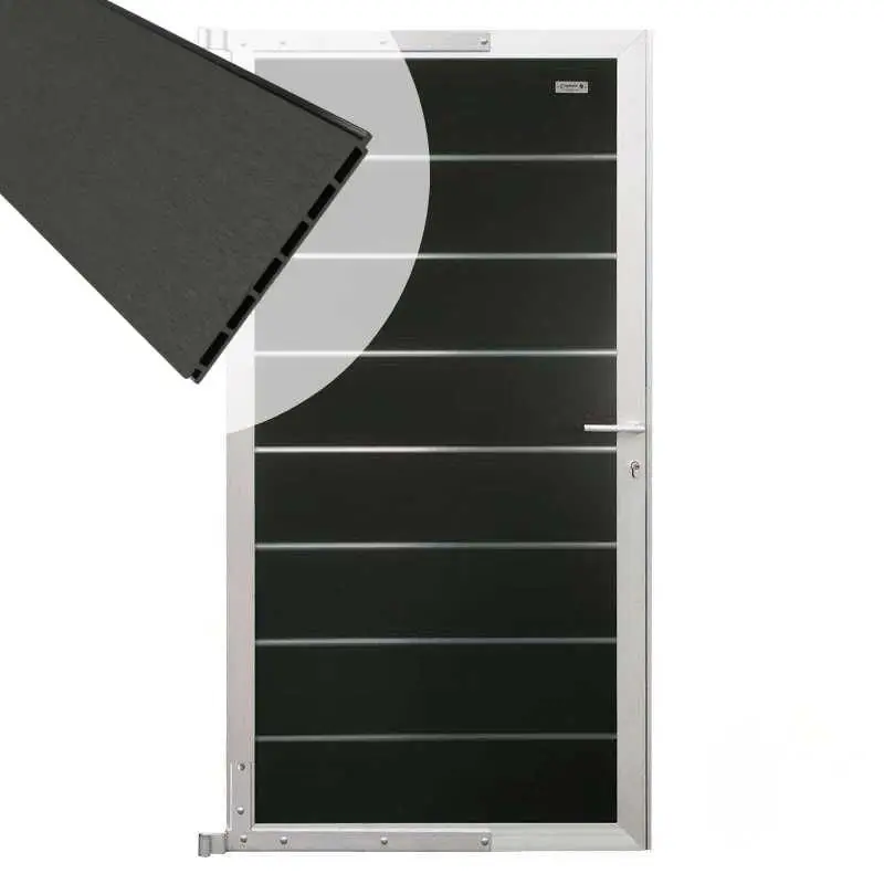 Meest Verkocht Tuindeur composiet Modular antraciet met blank aluminium frame compleet (90 x 174 cm)