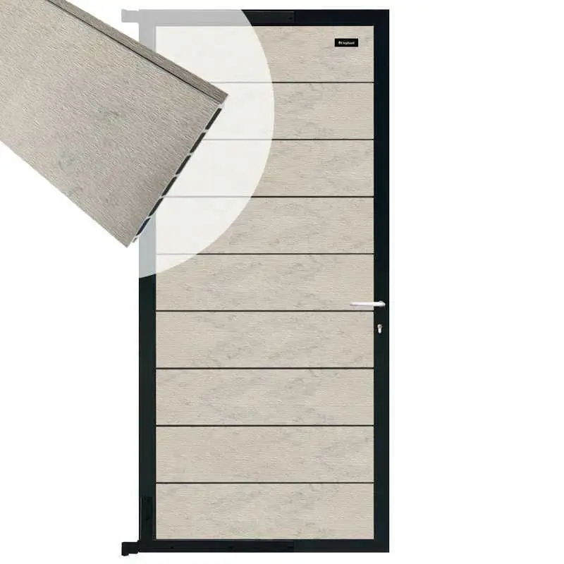 Lage Kosten Tuindeur composiet Modular bicolor grijs met antraciet aluminium frame compleet (90 x 195 cm)