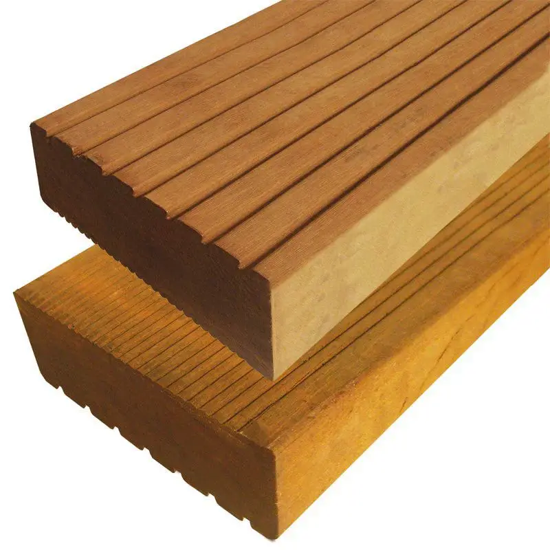 Trap en brug plank hardhout Bankirai 4,5 x 14,5 cm (2,45 mtr) groef/ribbel Betaalbaar