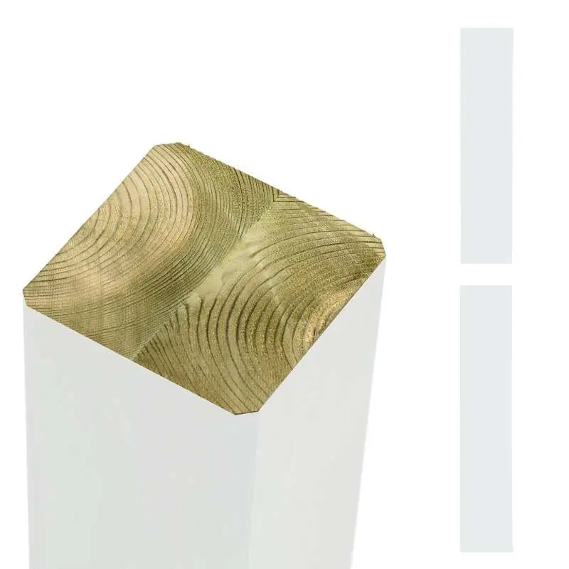 Tuinpaal vuren 9 x 9 cm wit ongepunt geschaafd Exclusieve Aanbieding