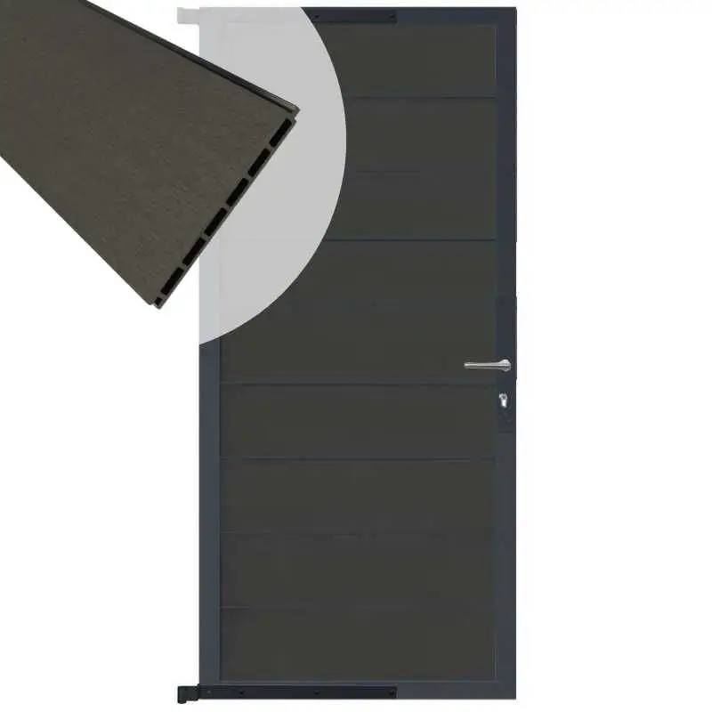 Beperkte Voorraad Tuindeur aluminium antraciet frame Modular - composiet antraciet (90 x 200 cm)
