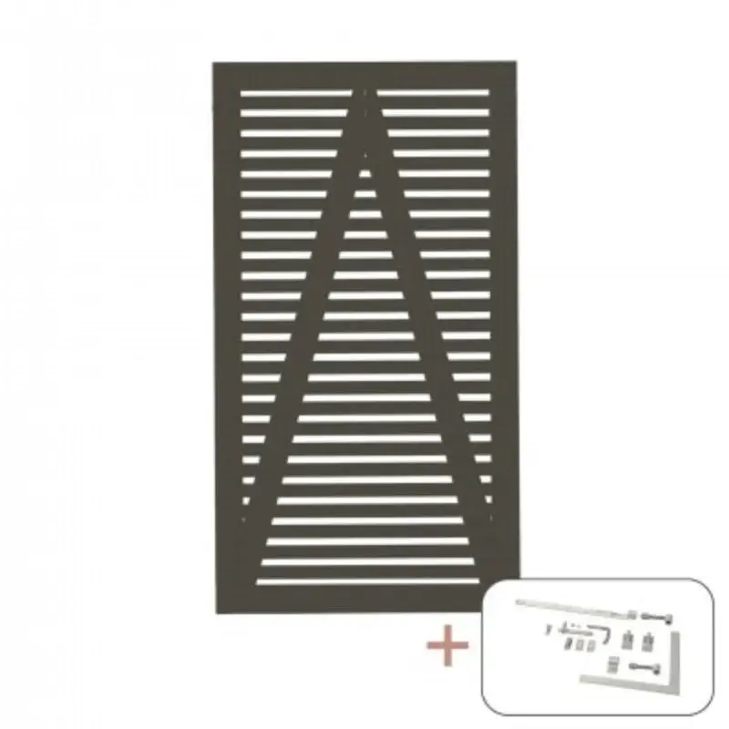 Speciale Aanbieding Tuinpoort vuren - Tokyo louvre ombergrijs incl. beslag (100 x 180 cm)