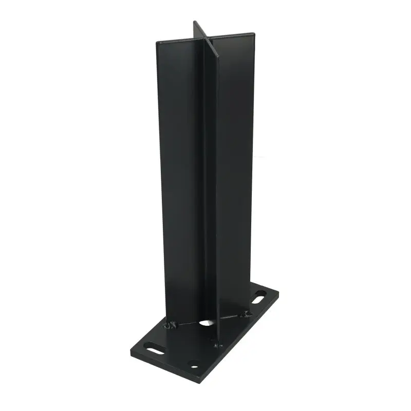 Paalhouder met voet antraciet RAL7016 tbv aluminium palen 6,8 x 6,8 cm Merkproduct