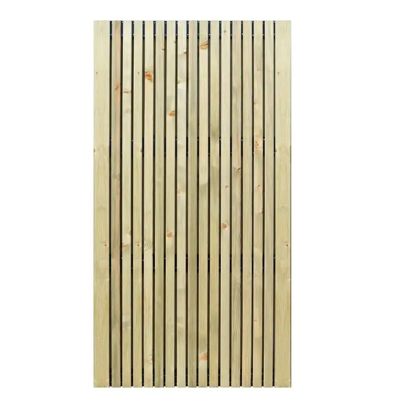 Betaalbaar Tuindeur zachthout vuren - Stripes Black (100 x 179 cm)