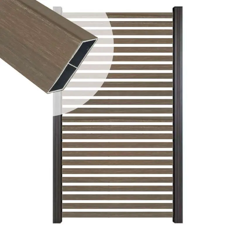 Zelfbouw schutting Louvre Rhombus ipé - tbv antraciet aluminium palen (90 x 180 cm) Voordeelprijs