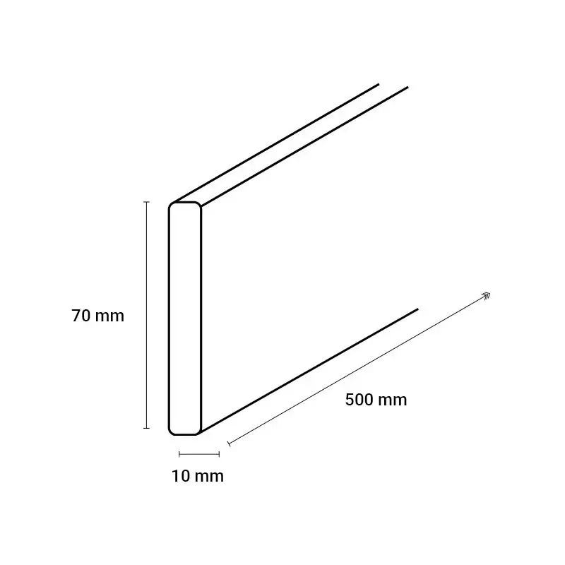 Zijde-afdekking 10×70 tirools eiken (50 cm) Superprijs