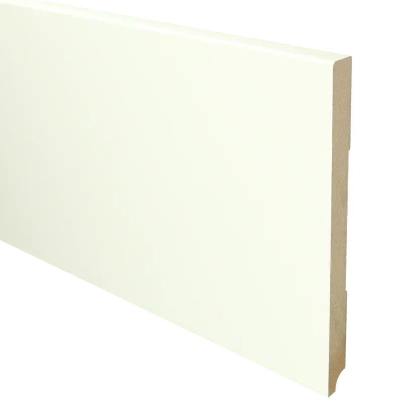 Actieprijs MDF Moderne plint 220×18 wit voorgelakt RAL 9010
