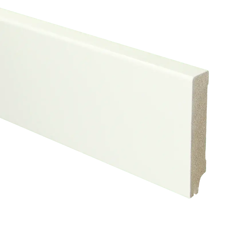MDF Moderne plint 90×18 RAL 9010 + uitsparing Beperkt Aanbod