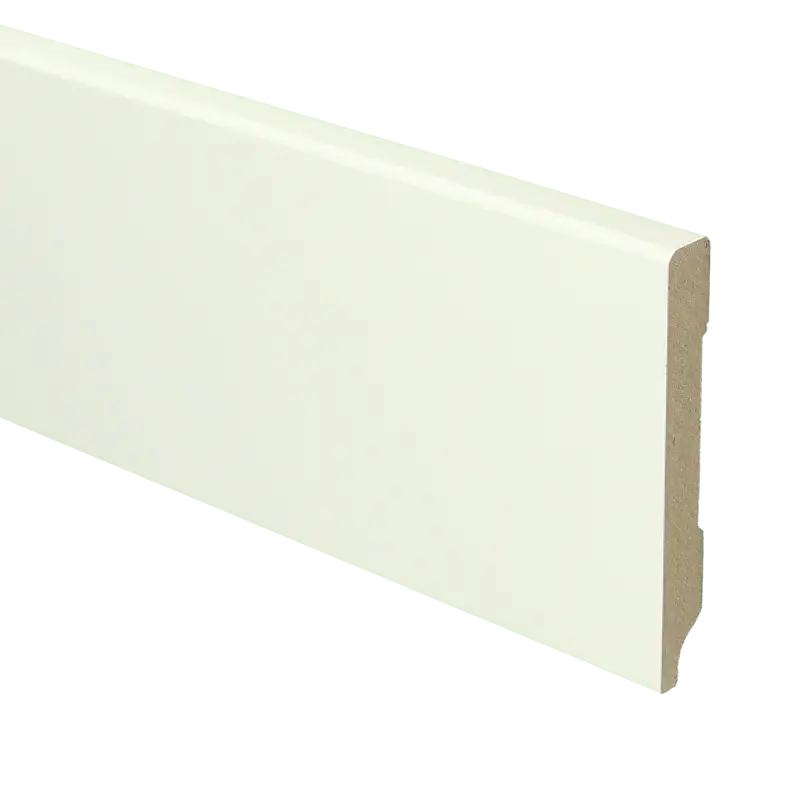 MDF Moderne plint 90×12 wit voorgelakt RAL 9010 Laatste Versie