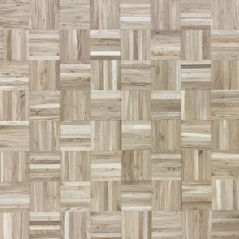 Bestel Nu Eiken Mozaïek rustiek 8*160*160 mm op mat, onbehandeld (4.92 m2 per doos)