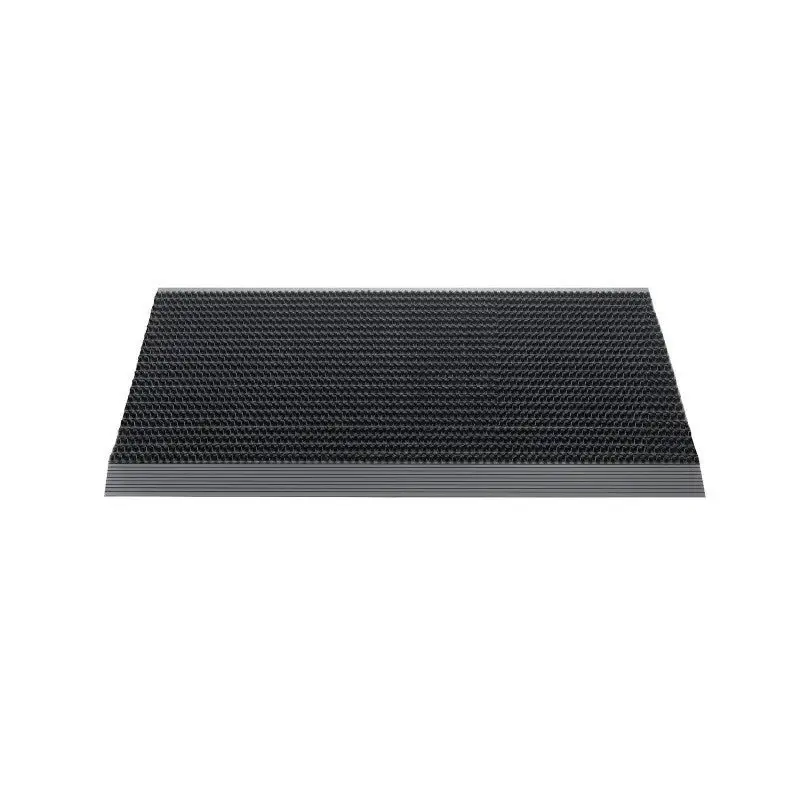 Laatste Kans VOS luxe buitenmat puur zwart met zilvere strip 50 x 80 cm
