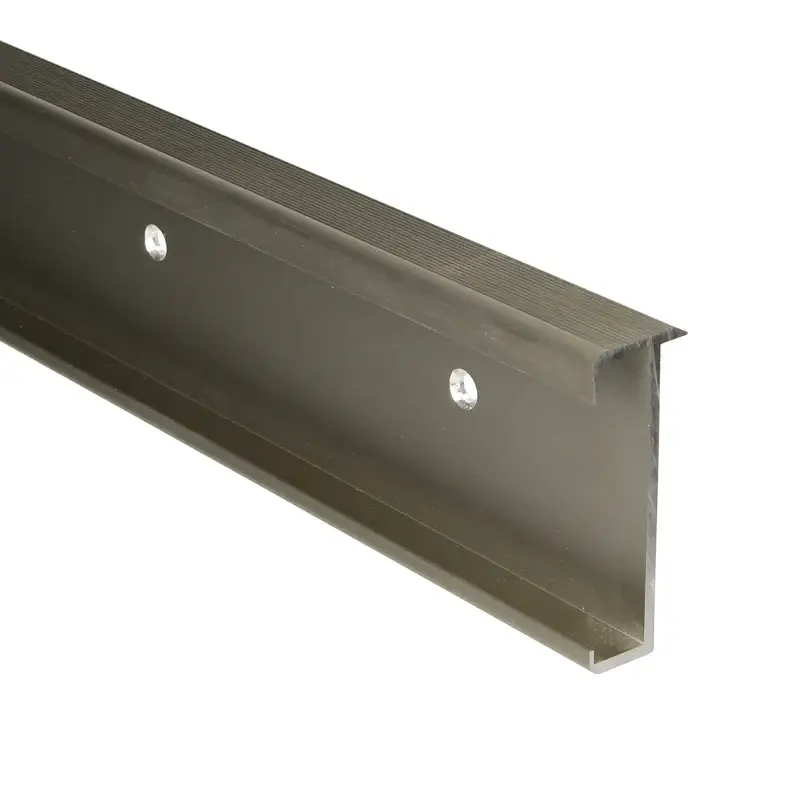Trapproffiel RVS 60 mm tbv laminaat/PVC 7-9,5 mm lengte 3 meter, RVS look geborsteld Op = Op