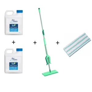 Merkproduct Actie pakket 1 : Leifheit Picobello M vloerwisser 33 cm, 2 stuks Blue Dolphin Multi Cleaner en extra Micro Duo Doek