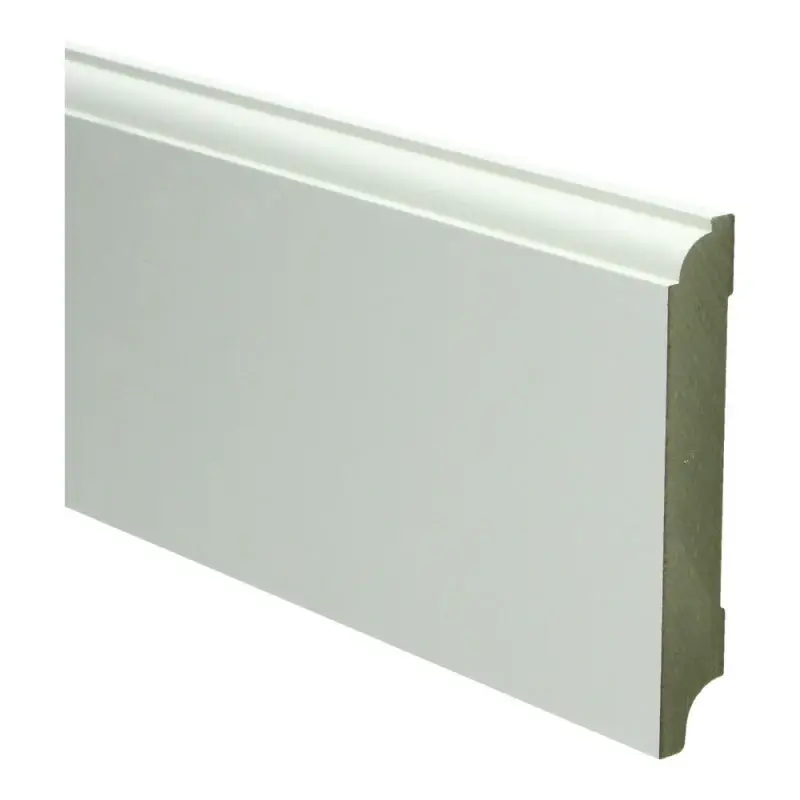 Superprijs MDF Eigentijdse plint 115x18 wit voorgelakt RAL 9010