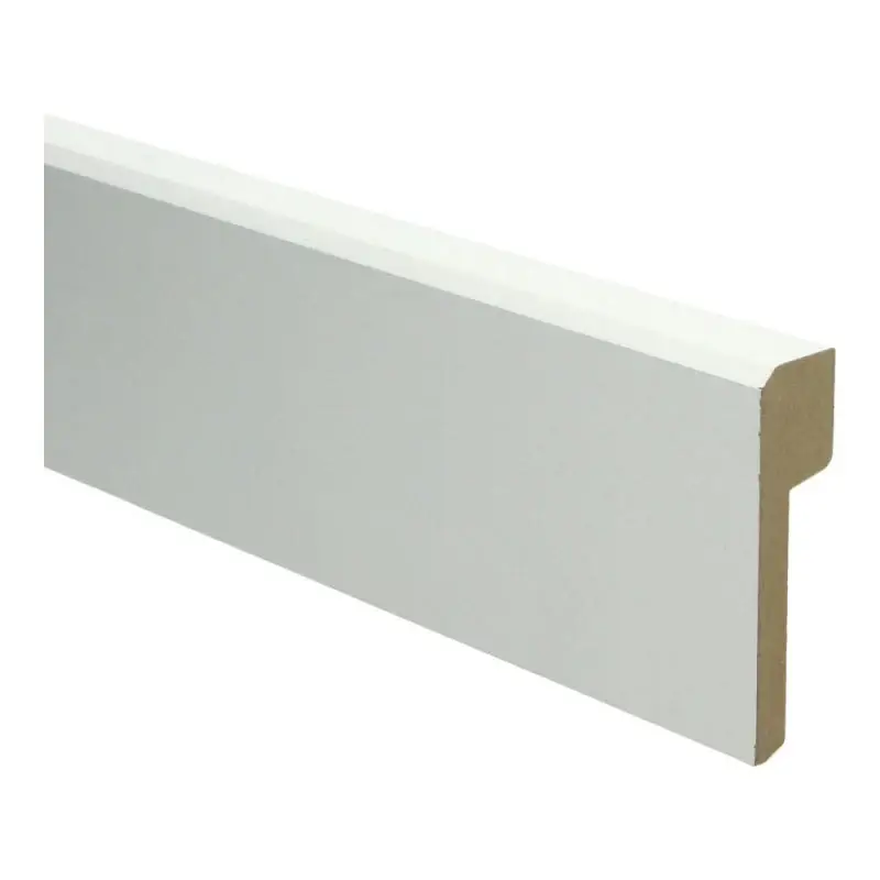 MDF Renovatieplint klassiek 85x22 met uitsparing wit voorgelakt RAL9010 Laatste Kans